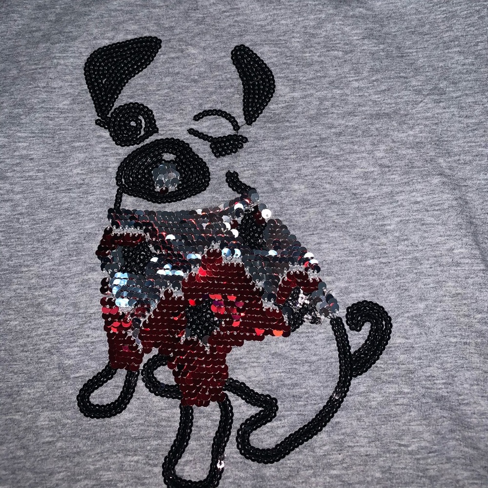 Girls dog sequin shirt